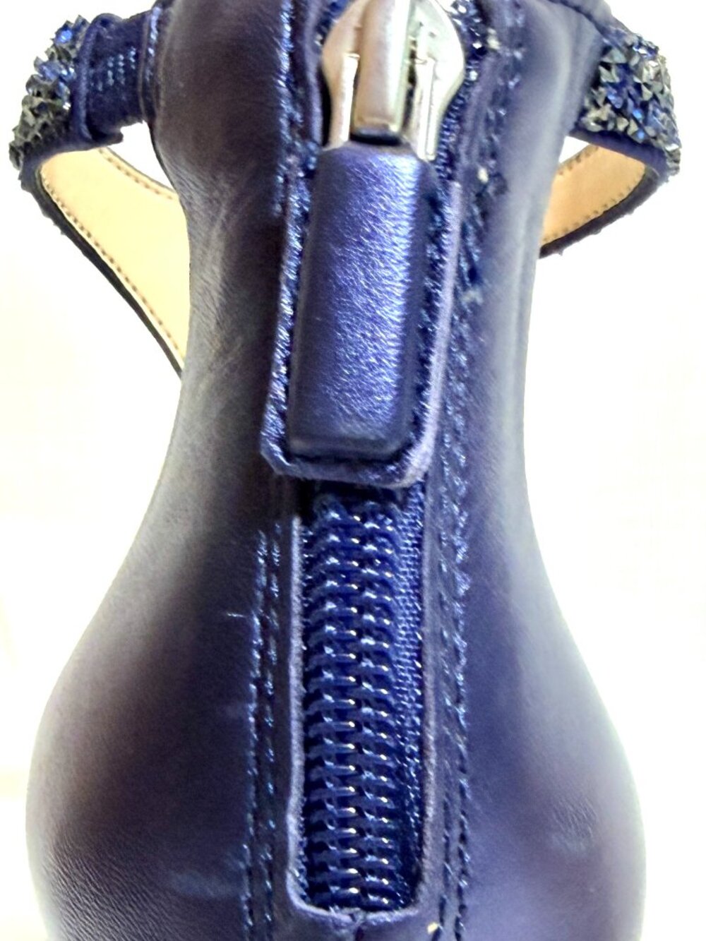 Imagine By Vince Camuto "Phoebe" Embellished T-Strap Sandal In Capri Blue - Picture 9 of 11